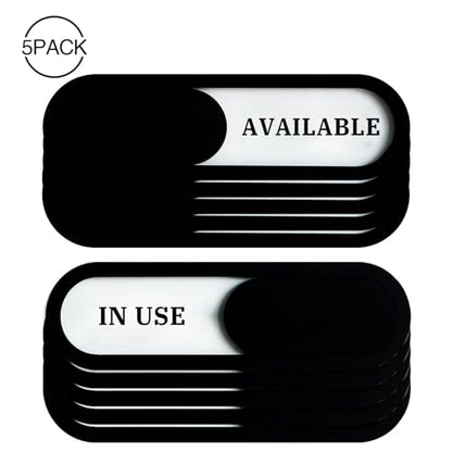 In Use/Available Slider Sign 5Pack, Acrylic, Black 7.4x2.2in - color: In Use/Available, size: 5 PCS