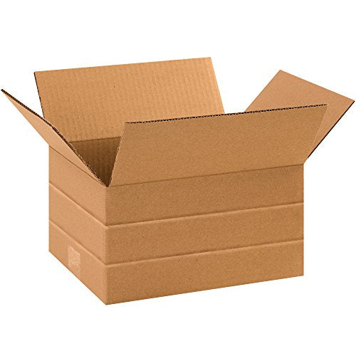 Tape Logic TLMD1186 Multi-Depth Corrugated Boxes, 11 1/4" x 8 3/4" x 6", Kraft (Pack of 25) - size: 11 1/4 x 8 3/4 x 6"