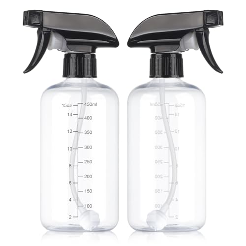 Spray Bottles 2 Pack 17oz 360° Any-Angle Spraying for Cleaning - color: Black, size: 17oz
