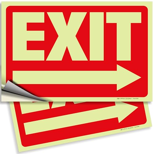 iSYFIX Exit Stickers Signs with Directional Right Arrow, 10x7 Inch, 2 Pack - color: Sticker Right, size: 2 Pk 10x7