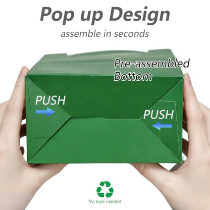 Aosric Small Green Gable Boxes 3.5 x 3.5 x 6.3 In, 30 Pack - color: Green