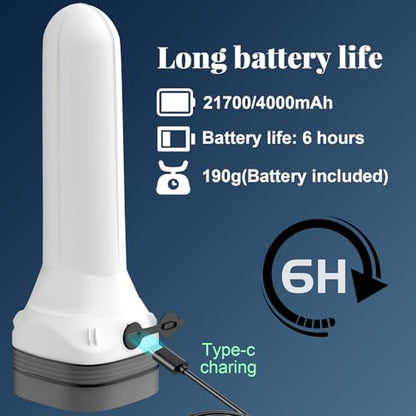 Rechargeable Flashlight High Lumens, 3-in-1 Spotlight Floodlight Strobe