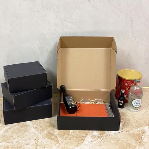 24 Pack 11x9x3 inch Black Shipping Boxes, Cardboard Packaging Mailing Boxes - size: 11x9x3 Inches
