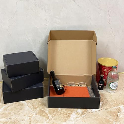 24 Pack 11x9x3 inch Black Shipping Boxes, Cardboard Packaging Mailing Boxes - size: 11x9x3 Inches