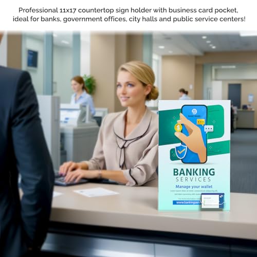 Marketing Holders 6 Pack Acrylic Sign Holder 11" x 17" Bottom Load with Card Slot Advertisement Business Display Retail Pricing Signage Restaurant Food Drink Pricing Holder Large Price Point Sign - size: 11"W x 17"H Bottom Load w/Card Slot