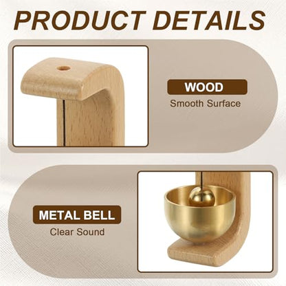 PATIKIL 2Set Shopkeepers Bell Magnetic Hanging Bell, Beech, C Shape - color: Beech