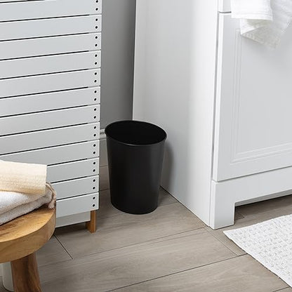 Bath Bliss Trash Can, Toilet Brush and Plunger 3 Piece Bathroom Set in Matte Black - color: Matte Black