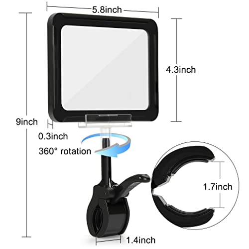 7 Pcs Rotating Sign Holders with Clamp, 6 x 9" PVC Cards for Clothing Rack