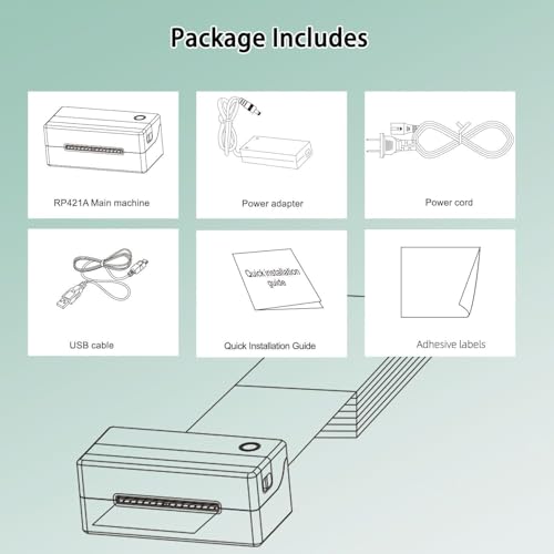 Rongta Thermal Shipping Label Printer, Bluetooth 4x6 Sticker Printer