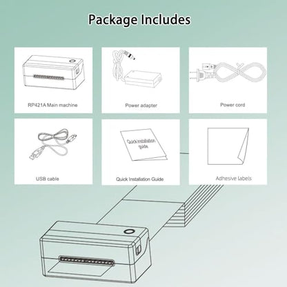Rongta Thermal Shipping Label Printer, Bluetooth 4x6 Sticker Printer