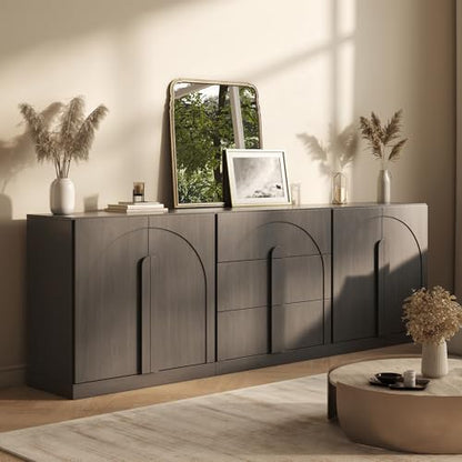 BELLEZE Bijou 3-Piece Modular Sideboard Buffet Cabinet - Ebony - color: Bijou Ebony Bbc