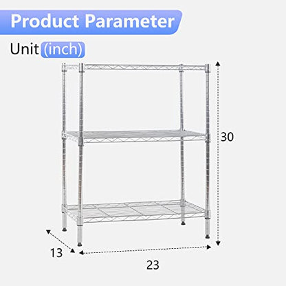 FDW | 3-Tier Wire Shelf | 23" x 13" x 30" | Chrome - color: Chrome, size: 23×13×30