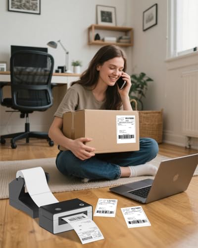 4 Rolls 4"x6" Direct Thermal Printer Labels – 250 Labels/Roll, 4x6 Shipping Labels Compatible with Zebra & Rollo Label Printer - Perforated and Strong Adhesive Thermal Labels - size: 4" x 6", style: 4 Rolls