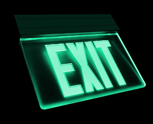 NICOR Lighting LED Emergency Exit Sign, Clear with Green Lettering (EXL2-10UNV-AL-CL-G-1) - color: Clear, Green Letters