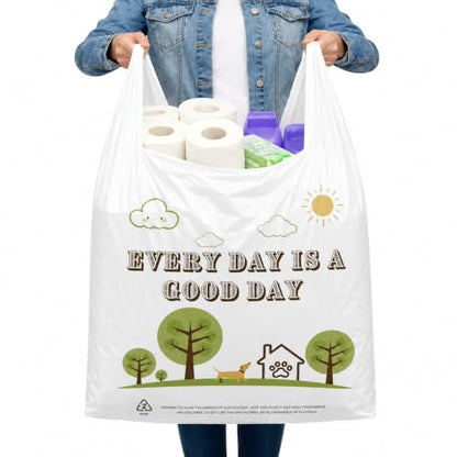 YoYoRain 50 Count Oversized White Tree T-Shirt Bags, 20 x 10 x 36 in - color: White Tree