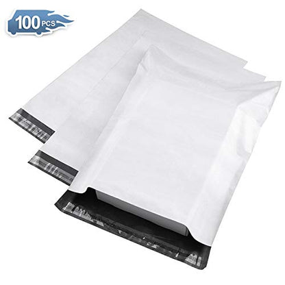 Metronic Small Poly Mailers 9x12 100pc Self Seal Shipping Bags for Clothing - color: White, size: 9x12 100PC