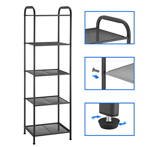 MAX Houser 5 Tier Extendable Industrial Storage Rack, Charcoal Gray - color: Grey, size: 5-Tier