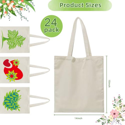 HECTOLIFE 6/12/24/48/ 96 Pack Canvas Tote Bags,Reusable Blank Canvas for Shopping Bags