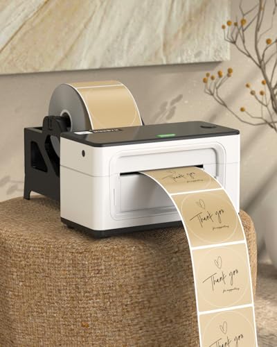 MUNBYN 3 Inch Brown Round Thermal Labels for Business, 500 Labels/1 Roll - color: Brown, size: 3inch