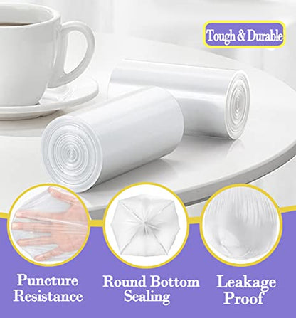 3 Gallon 180pcs Small Clear Trash Bags(Fit 2.6-3.2 Gal) Plastic Strong Clear Garbage Bags,Bathroom Trash Can Bin Liners,Waste Basket Liner,Fit 10-13 Liter, 2.5-2.6 Gallon,3.2Gallon(3-Clear180) - size: 180 Count (Pack of 1), style: 3Gal-Clear-180