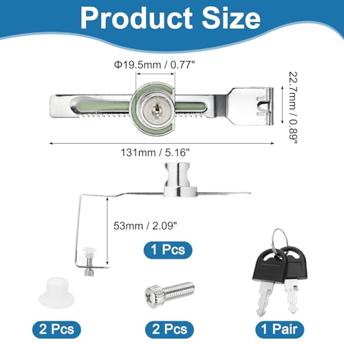 2.1" Luminous Sliding Glass Door Ratchet Lock Fit 1.57-1.97" Silver - color: Silver, size: 2.1"