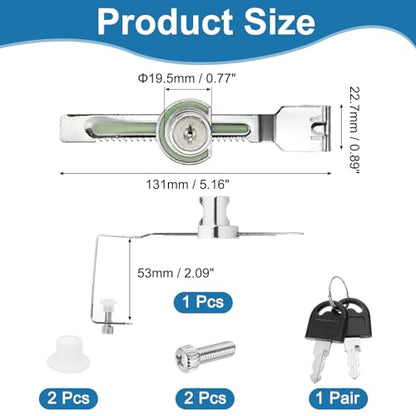 2.1" Luminous Sliding Glass Door Ratchet Lock Fit 1.57-1.97" Silver - color: Silver, size: 2.1"