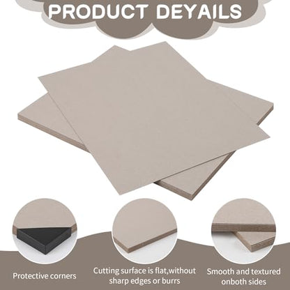 Chipboard Cardboard 8.5 x 11 inch, 20 Sheets of 22 Point Kraft Board, Flat Cardboard Inserts for Shipping, Mailing, Packing, DIY Crafts - color: Grey