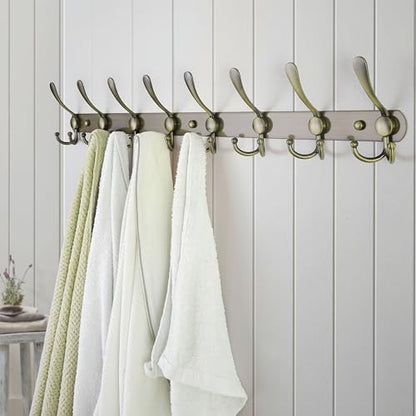 Dseap Coat Rack Wall Mount - 29.5” Long 8-Tri-Hooks Heavy Duty Coat Hanger Rail Wall Hooks for Hanging Coats Hats Clothing Clothes Purse Mudroom Entryway, Bronze - color: Bronze, size: L=29.5” (1 Pcs)