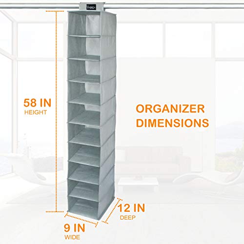 VAESIDA 10 Shelf Hat Rack Hanging Closet/Organizer for Storage - Best Baseball Cap Holder, Gray - color: Hat Rack