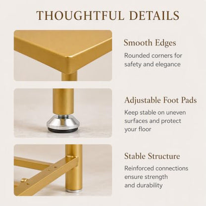 2-Piece Gold Metal Nesting Display Tables Shoe Handbag Retail Display Racks (Gold 2) - color: Gold 2