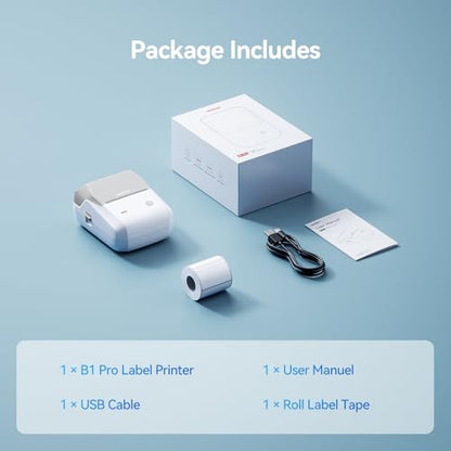 NIIMBOT B1Pro Label Maker, 300DPI HD Sticker Printer for Photo, Gray - color: Grey
