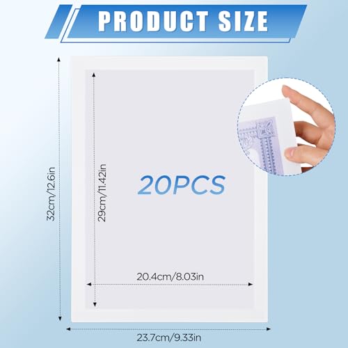 20 Pack Magnetic Sign Holder 8 * 11.5 inches with Magnetic Border - color: 20 Pack White, size: 8 x 11.5
