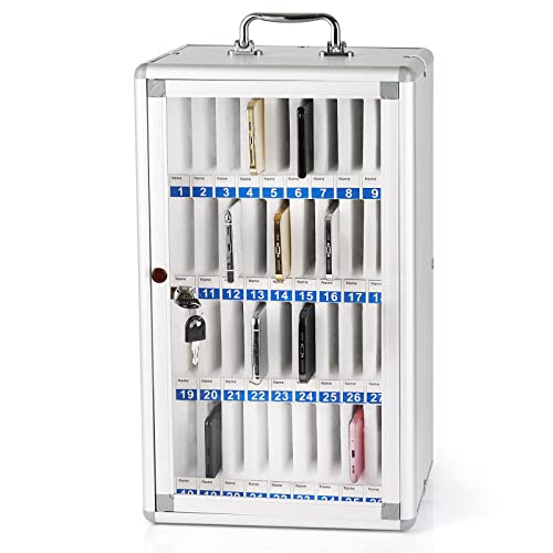 36 Slots Aluminum Alloy Cell Phone Locker, Phone Holder for Classroom - size: 36 Slots Transparent