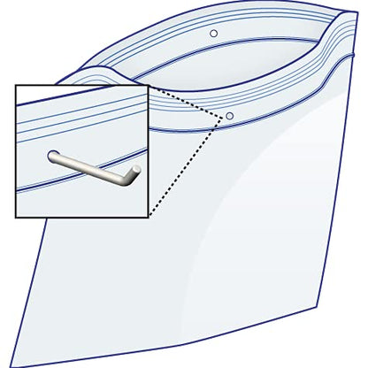 GPI - 8" x 10" - 100 Pack, 2 Mil thick, Large, Clear Plastic Reclosable Zip Bags, Hang Hole For Display, Durable Poly Baggies with Resealable Zip Top Lock for Storage, Packaging & Shipping - size: 8" x 10"