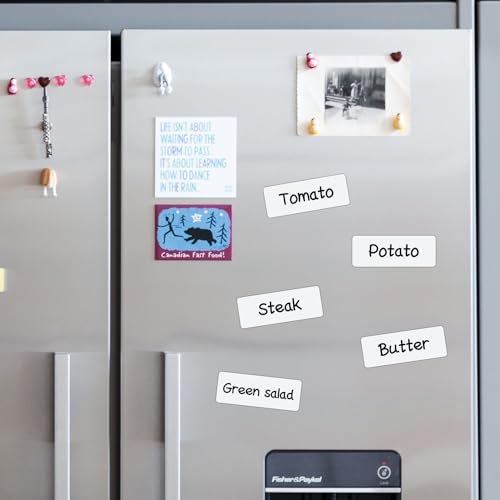 Dry Erase Magnetic Labels 4x2 Inch White, Reusable Magnetic Dry Erase Labels for Classroom Office Whiteboards，Pack of 40 - color: White, size: 4 x 2 Inch
