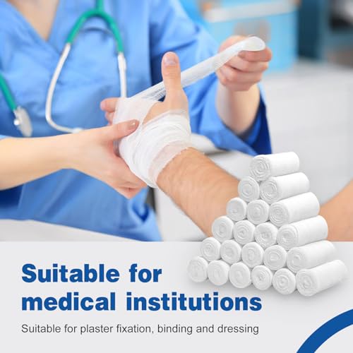 AZEN 50 Pack Gauze Rolls Bandages, 3 in x 4.1 Yards, Premium Medical Supplies & First Aid Supplies, Bandage Wrap Vet Wrap - color: 50p, size: 3IN