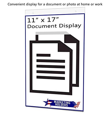 25 Pack Wall 11" x 17" with 2 Predrilled Holes and Hanging Hardware for Promotional Posters and Event Announcements at Concert Venues and Trade Shows Clear Acrylic by Marketing Holders - size: 11"w x 17"h