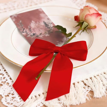 4.5" Red Satin Ribbon Bows (30 Packs) - color: Red, size: 4.5 Inch - 30pcs