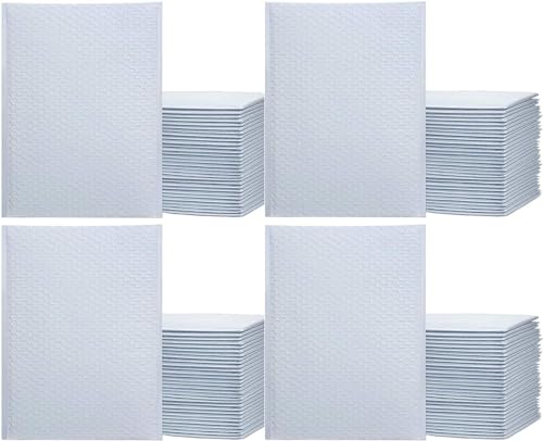 iMBAPrice 100#2 (8.5" x 12") Pure White Color SELF Seal Poly Bubble MAILERS Padded Shipping ENVELOPES (Total 100 Bags) - color: White Poly Bubble, size: 8.5"x12" Poly (100 Envelopes) Value Pack