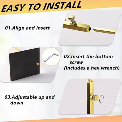 3 Pack Golden Purse Display Stand Adjustable Height 13.5 - 24 In