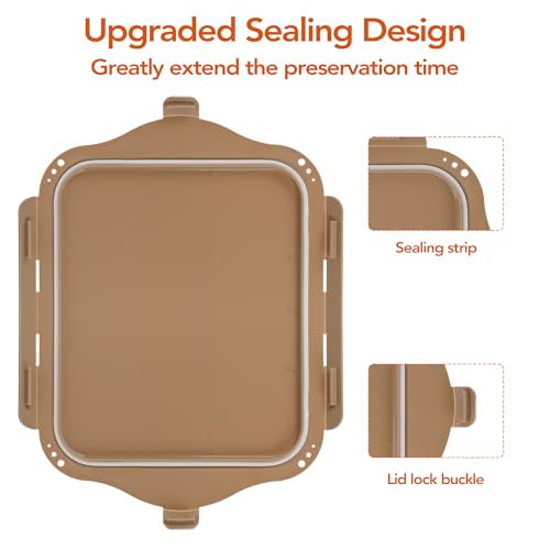 QiMH Collapsible BBQ Prep Tub, Picnic Basket with Lid, Foldable Dish Basin, Food Grade Silicone Cutting Board for Washing and Draining Veggies and Fruits, Portable for Camping, Traveling, and Kitchen - color: sandstone