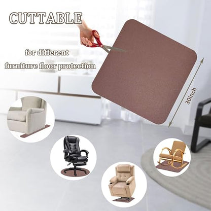 Recliner Pads for Hardwood Floors, Under Recliner Mat Floor Protectors Furniture Pads to Keep Furniture from Sliding Swivel Chairs Recliner mats for Hardwood Floors Non Slip Furniture Pads - size: Sq-Brown-30"x30"