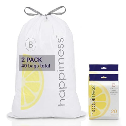 happimess 20-Count Lemon Scented 5.3 Gal Trash Bags, White, Pack of 2 - color: White (Lemon Scented), size: 40 Count (Pack of 1)