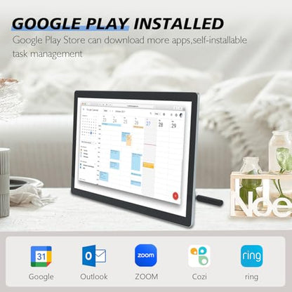 27 inches Touchscreen Digital Calendar & Wall Planners, Smart Whiteboard Calendar for Chore Chart & Work Schedule, Built in Speakers and Camera, Include Wall Mount & Desk Stand - size: 27-inch