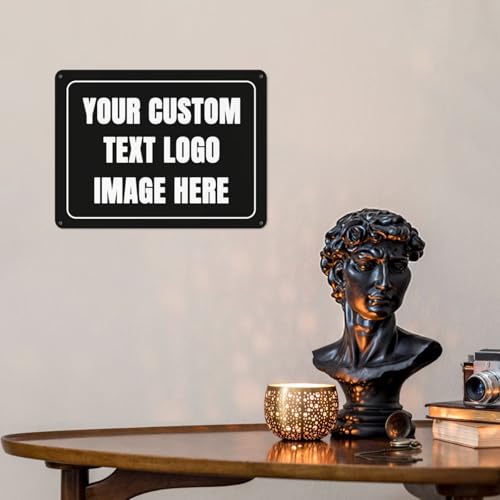 Custom Sign Personalized Metal Sign Custom Signs for Office/Wall/Garden/Indoor or Outdoor/Home Signs Design Your Logo/Text/Image-18x12Inch - size: 18"x12"
