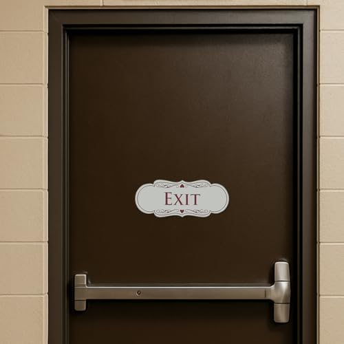 Designer EXIT Sign - Brushed Gold - Medium (1 Pack) - color: Brushed Gold, size: 2.75" x 7" - Med (1 Pack)