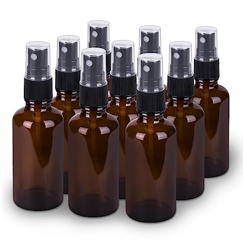 2oz Amber Glass Spray Bottles for Essential Oils, 9 Pack - color: Amber-9 Pack