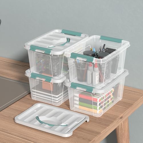 Zopnny 7-Quart Storage Bins with Lids, Stackable Plastic Totes, 6-Pack - size: 7 Quart