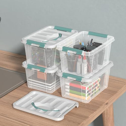 Zopnny 7-Quart Storage Bins with Lids, Stackable Plastic Totes, 6-Pack - size: 7 Quart
