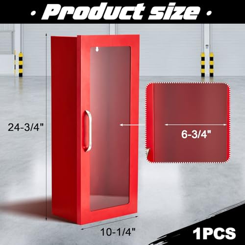 Zonon 1 Pcs 10lb Fire Extinguisher Cabinet Wall & Surface Mount, Red - color: Red